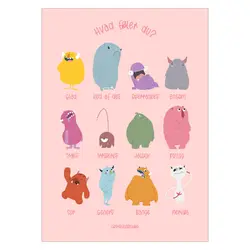 Plakat - De Tolv Følelser Pink 50x70