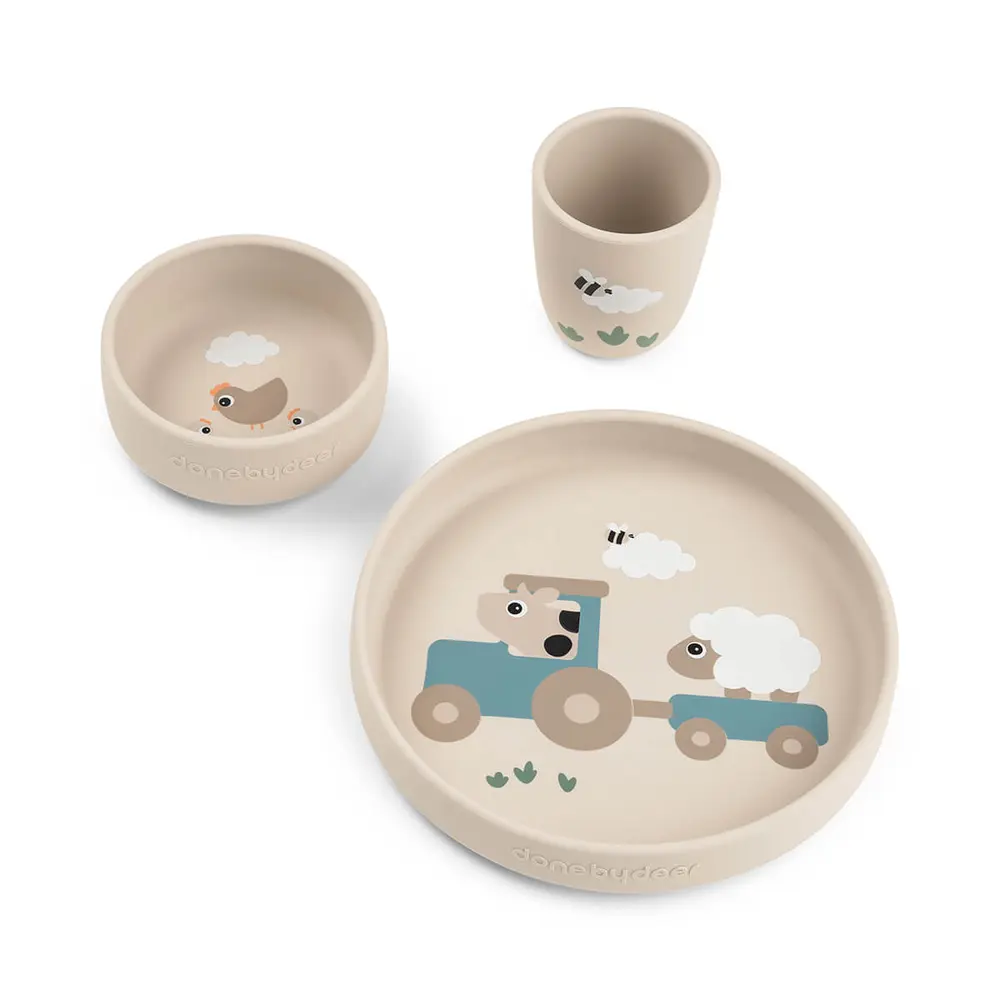 product-Stick&Stay spisesæt Tiny farm Sand