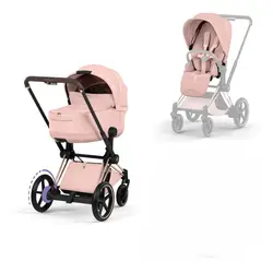 Cybex e-Priam Kombivogn - Style - Peach Pink/Rosegold billede
