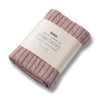 Striktæppe, bomuld, Cameo Pink