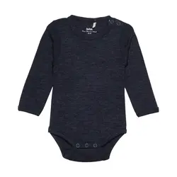 Uld body langærmet - solid - Sky Captain Melange - 50