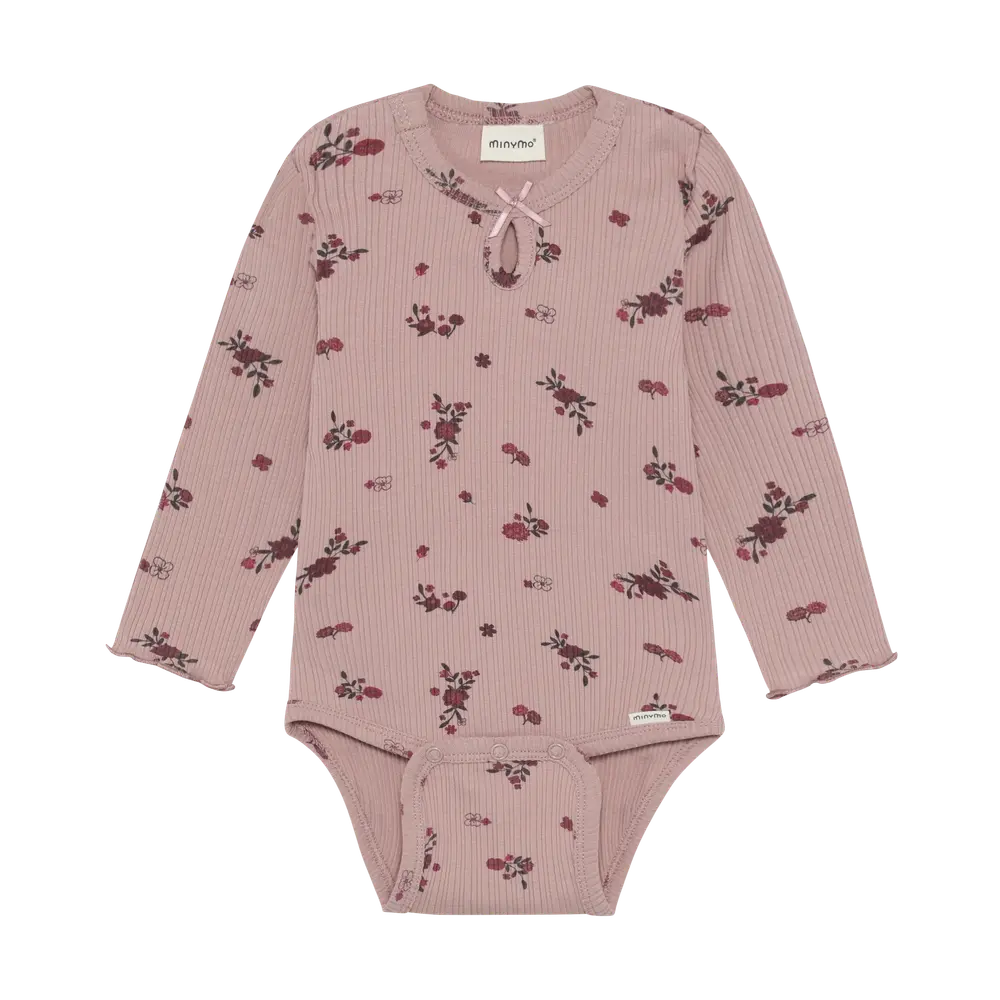 Minymo Langærmet Rib Body - Fawn - 56