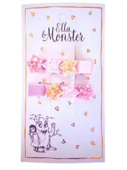 Hårclips Sparkle Star Line Rose