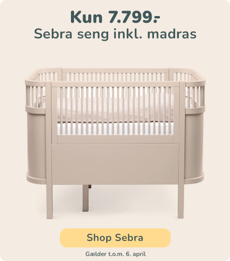 Sebra seng inkl. madras kun 7.799,-