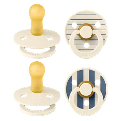 BIBS Colour Sutter - 4-pak - Str. 2 - Ivory/Vanilla/Steel Blue