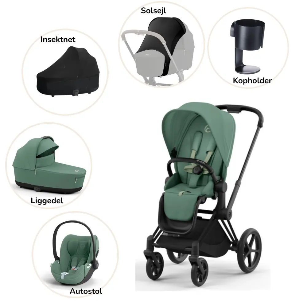 Priam pakke - leaf green/mattblack PLUS