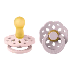 BIBS Rund Boheme Sut - 2-Pak - Str. 2 - Naturgummi - Blossom/Dusky Lilac