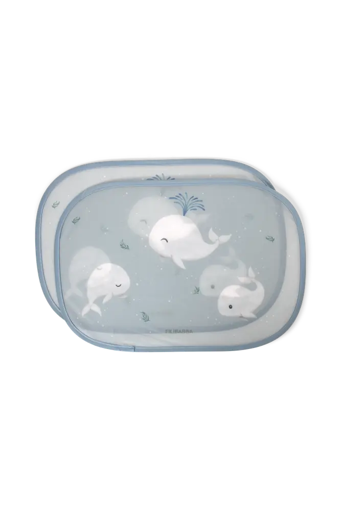 Filibabba - Solskærme Til Bil - Børn - Hvalen Christian - Blå