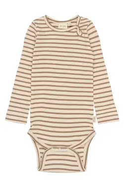 Petit Piao Body l/æ - Rib/Modal - PPSky - Ginger Snap Striped