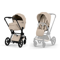 Priam kombivogn Black inkl. Liggedel - Cozy Beige