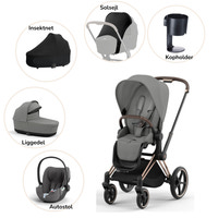 Priam pakke - mirage grey/rosegold PLUS