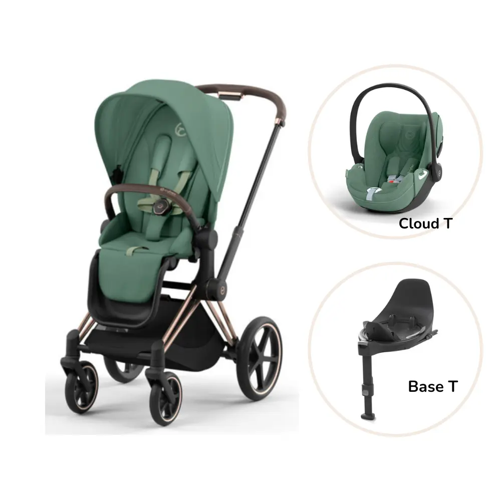 product-Priam klapvogn inkl. cloud T og base - leaf green/rosegold