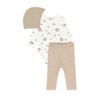 BeKids Bodysæt m. Hue - Silver Mink