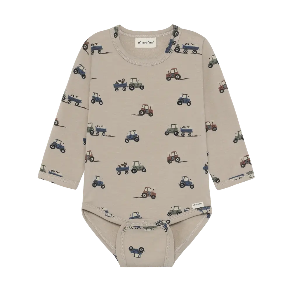 Minymo Langærmet Body - Feather Gray - 62