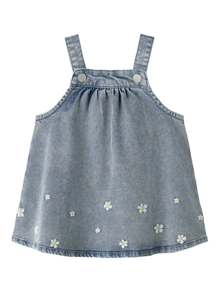 Flora Denim Kjole - Light Blue Denim - 68