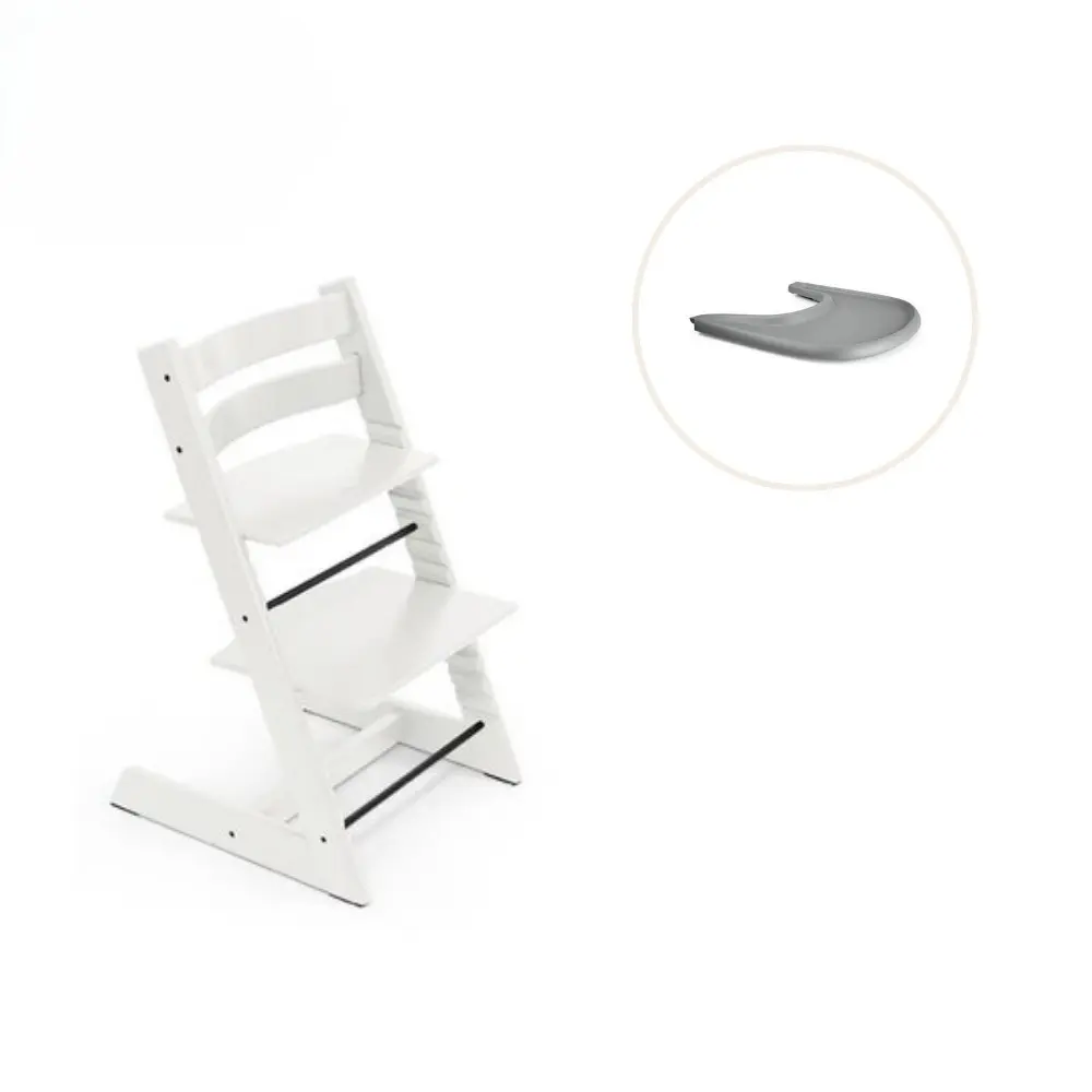 product-Højstol inkl. tray - hvid/grå