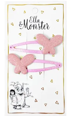 Hårclips Pink Butterfly