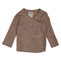 Müsli Uld Rib Wrap Cardigan - Walnut Melange 