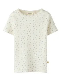 Lil' Atelier T-shirt - Rib - NmfGago - Coconut Milk/Small Flower