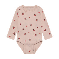 Langærmet Rib Body m. Print - Peach Whip
