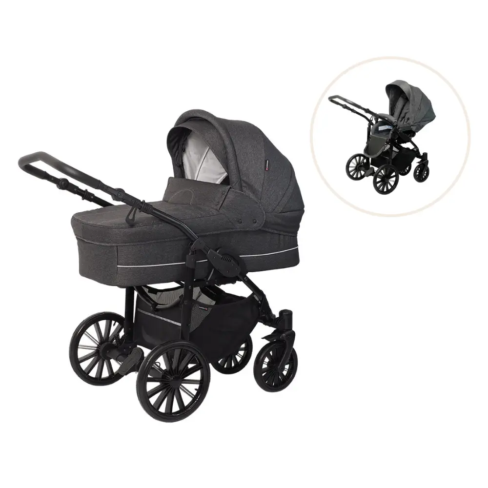BASSON Nordic lux inkl. klapvognssæde Dark grey melange