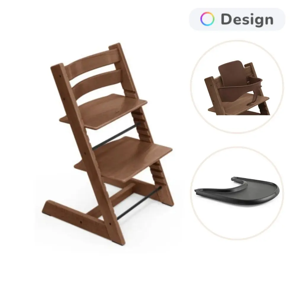 Tripp Trapp Højstol Bøg Inkl. Babysæt Og Tray - Warm Brown