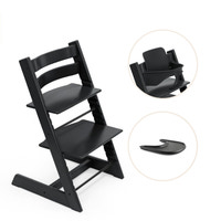 Tripp Trapp Højstol Bøg Inkl. Babysæt Og Tray - Sort