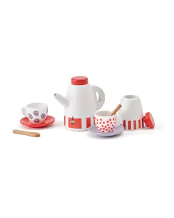 Kids Concept Kaffestel - Træ - Hvid/Rød m. Mumitrolde