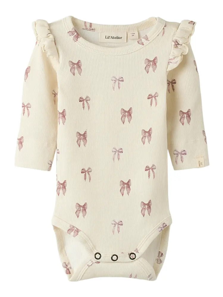 Lil' Atelier Gavo Slim Langærmet Body -  Turtledove - 62 billede