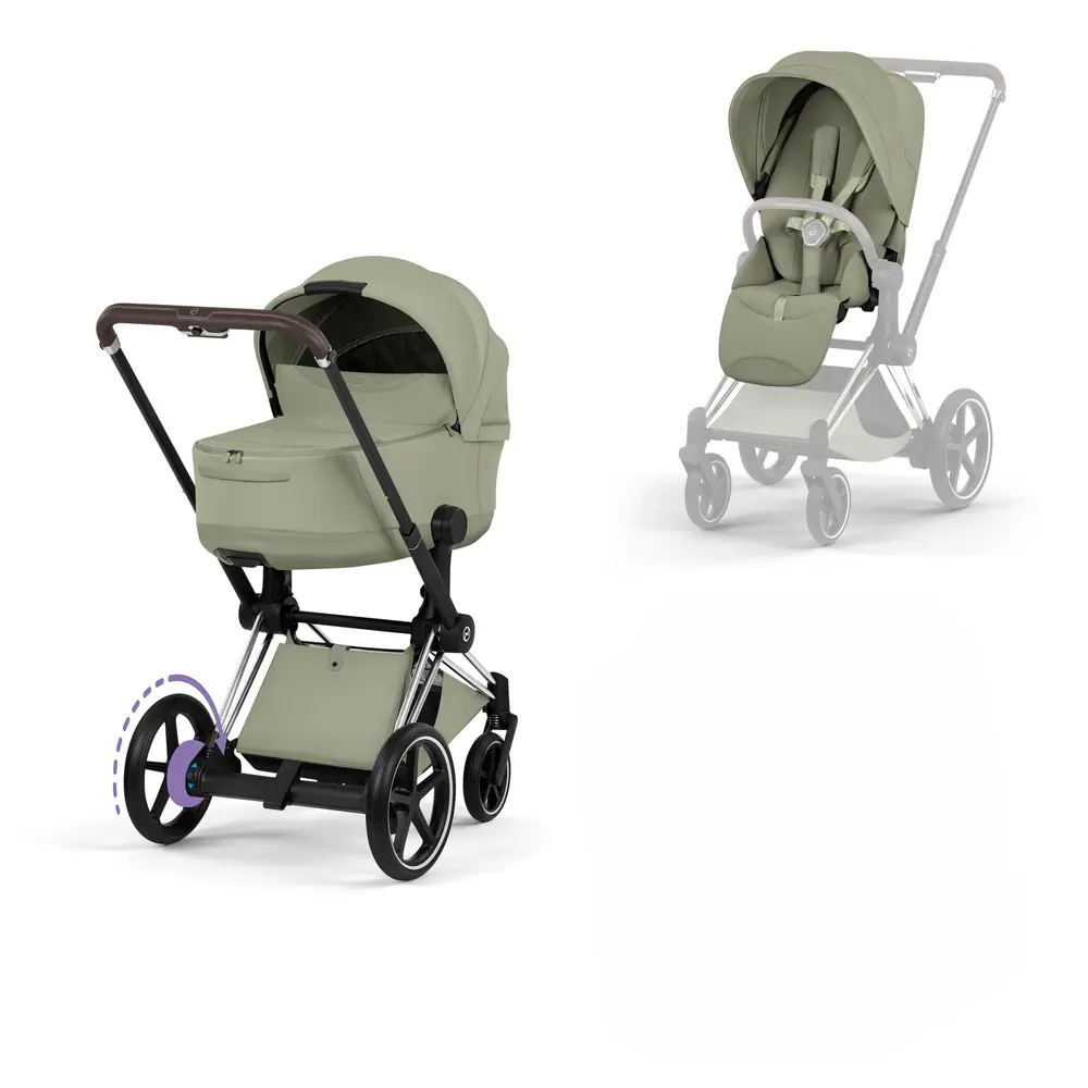 Cybex e-Priam Kombivogn - Style - Sage Green/Chrome Brown