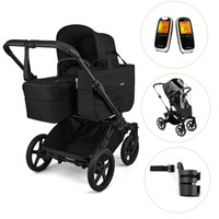 Bugaboo Donkey 6 Kombivogn Med Kopholder, Regnslag Og Neonate 6500D Babyalarm - Heritage Black/Black