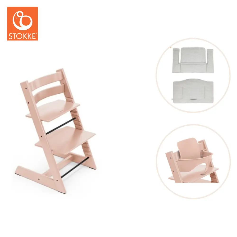 product-Højstol inkl. babysæt og hynde - serene pink