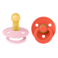 BIBS Sut 2 pk Latex Str 2 - Babypink Tango