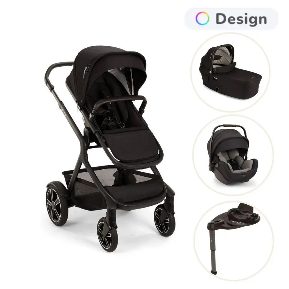 Nuna Demi Next Kombivogn Inkl. Arra Flex V2 Autostol Og Curve Base - Caviar