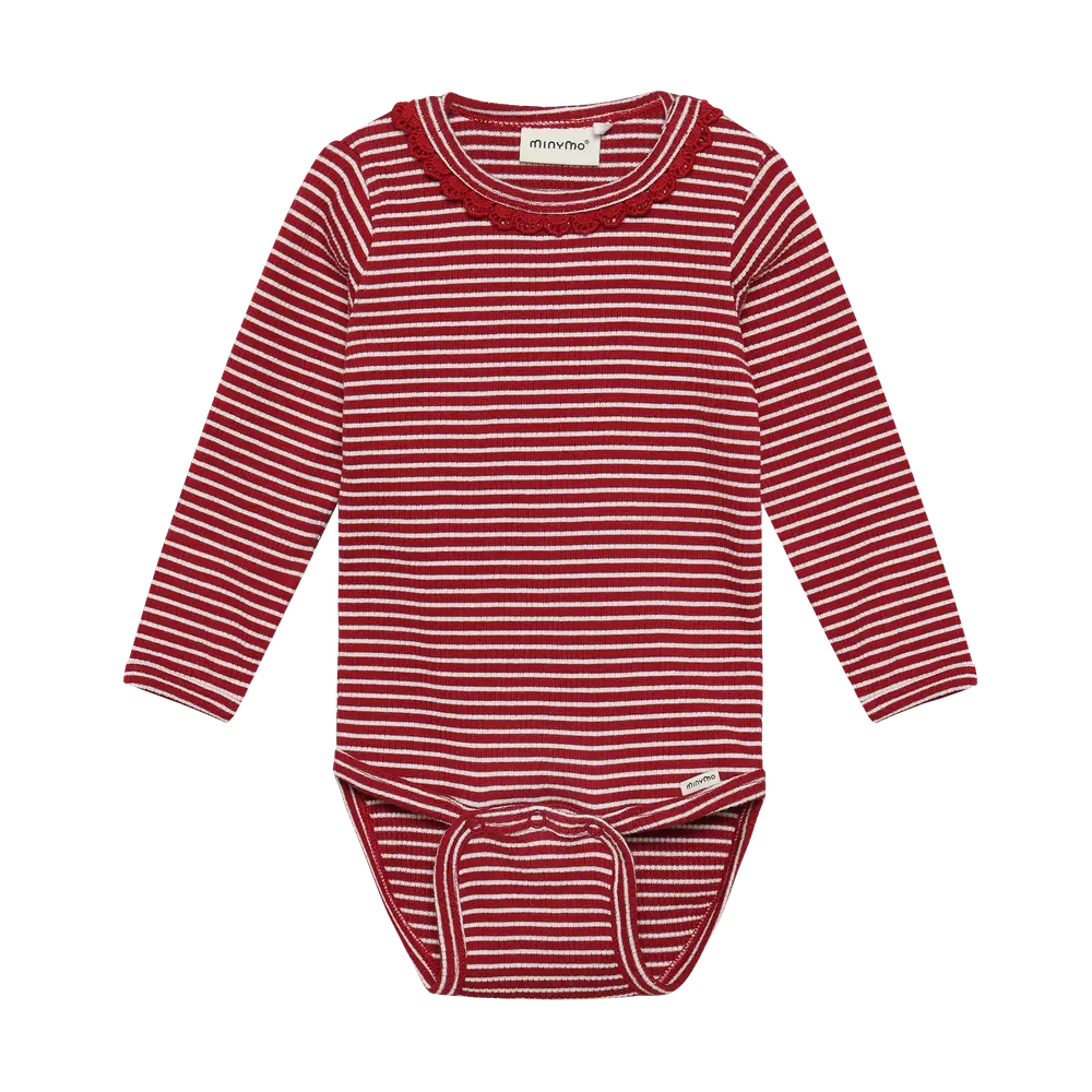 Minymo Langærmet Rib Body - Rio Red - 92