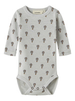 Lil' Atelier Noel Nor Uld Langærmet Body - Oyster Mushroom