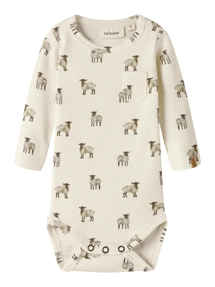Lil' Atelier Gavo Eko Langærmet Slim Body - Turtledove - 86