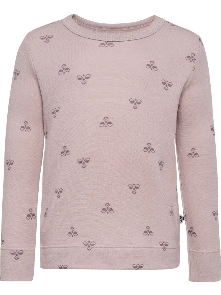 Uld Langærmet T-Shirt - Cloud Gray - 98