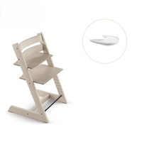 Højstol inkl. tray - whitewash/hvid