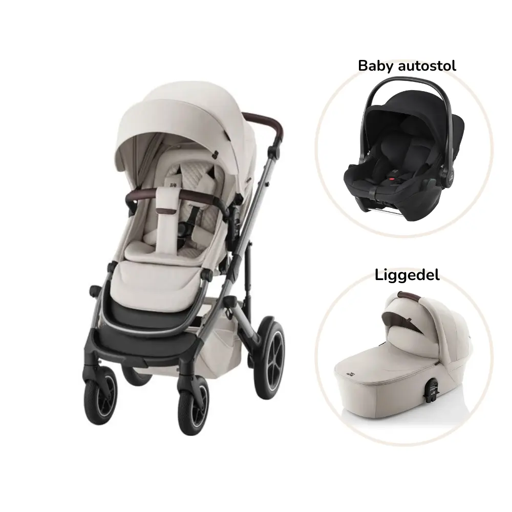 Britax RÃ¶mer Smile 5Z lux inkl. liggedel og Baby-Safe Core autostol - soft taupe/space black