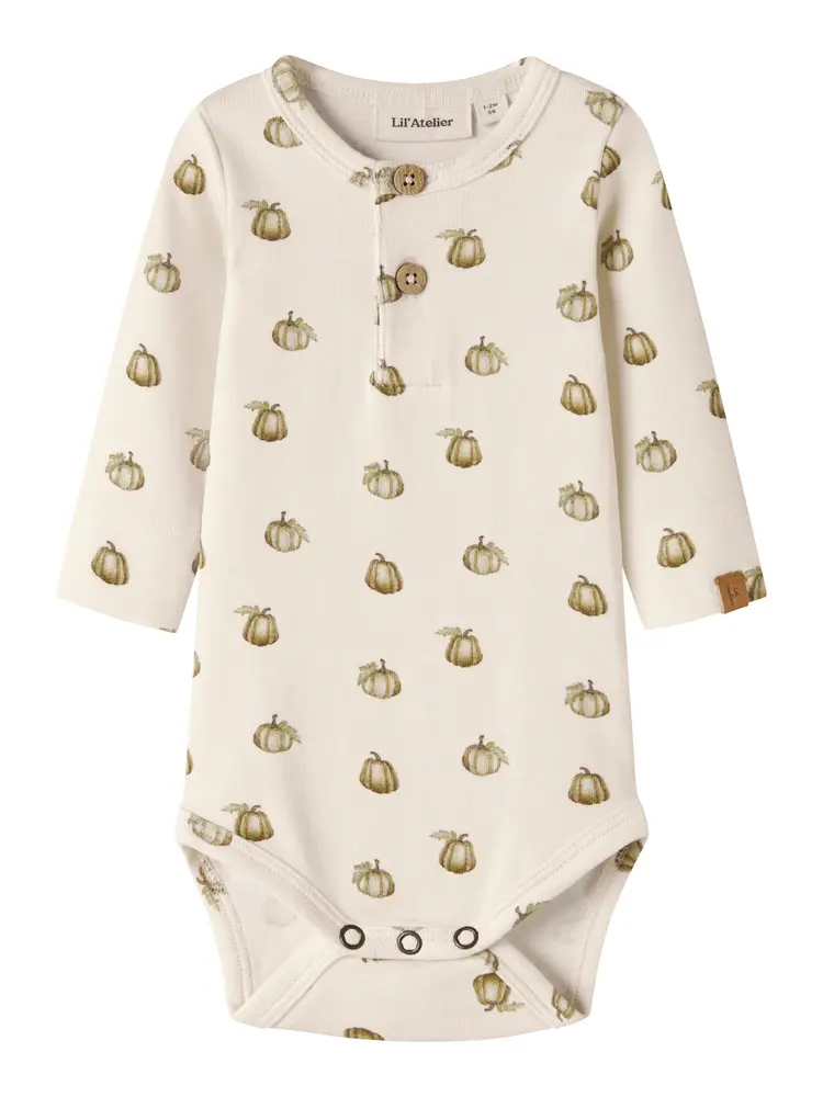 Lil' Atelier Gayo Sat Langærmet Slim Body - Turtledove - 80