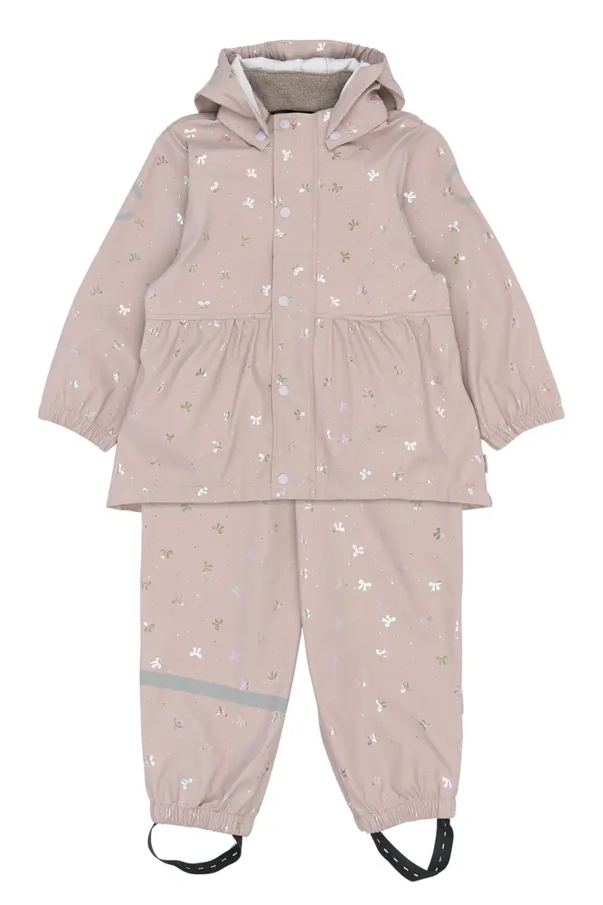 Regntøj Glitter PU m. Seler - Bow Foil AOP - 80