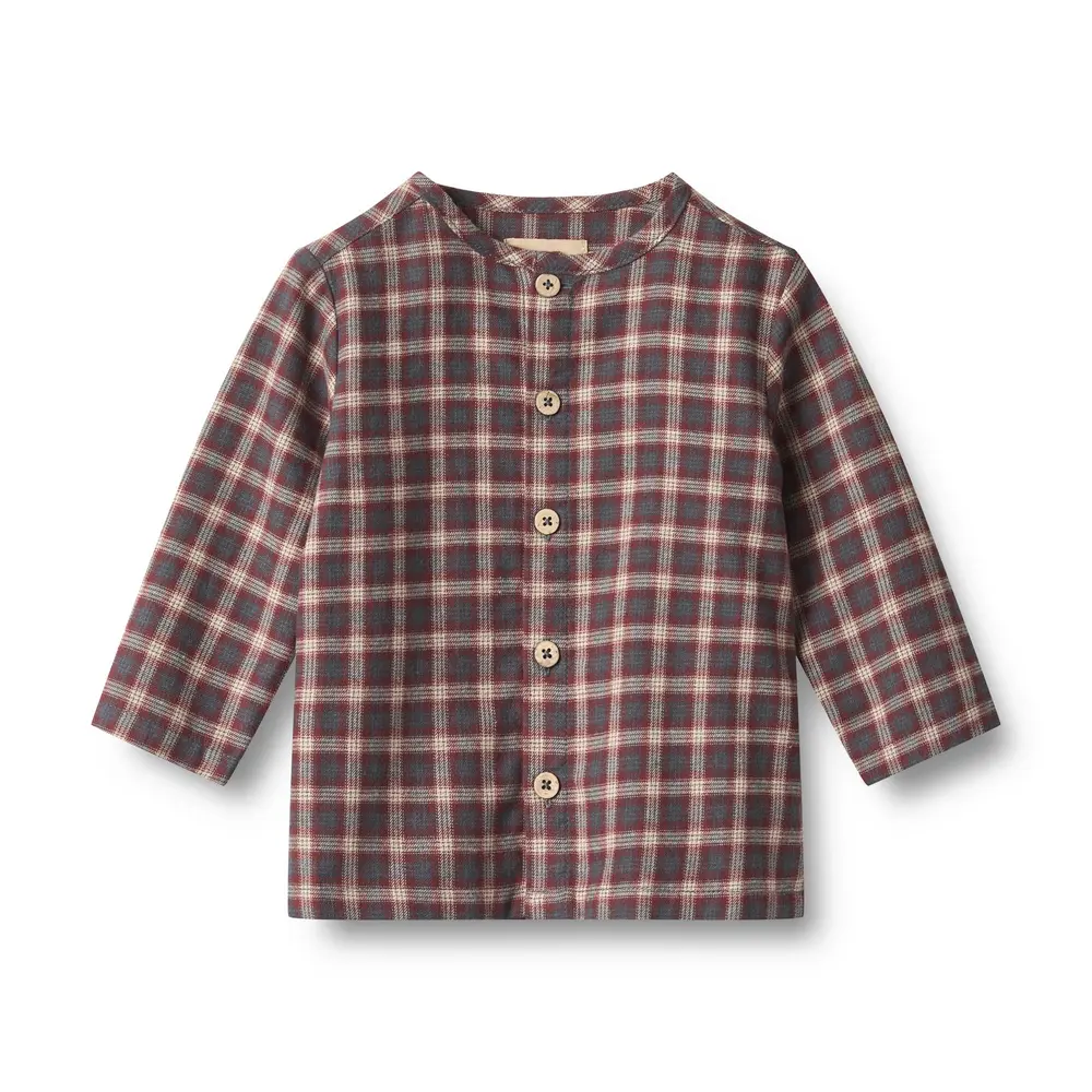 Wheat Shelby Skjorte - Blue Holiday Check - 68