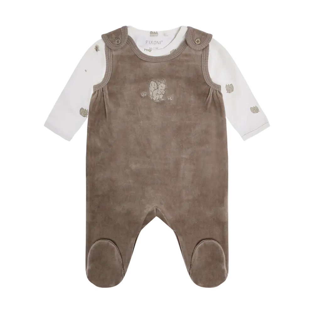 Fixoni Sæt m. Body og Velour Romper - Mountain Trail - 44