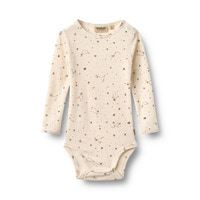Wheat Lucca Langærmet Uld Body - Eggshell Stars