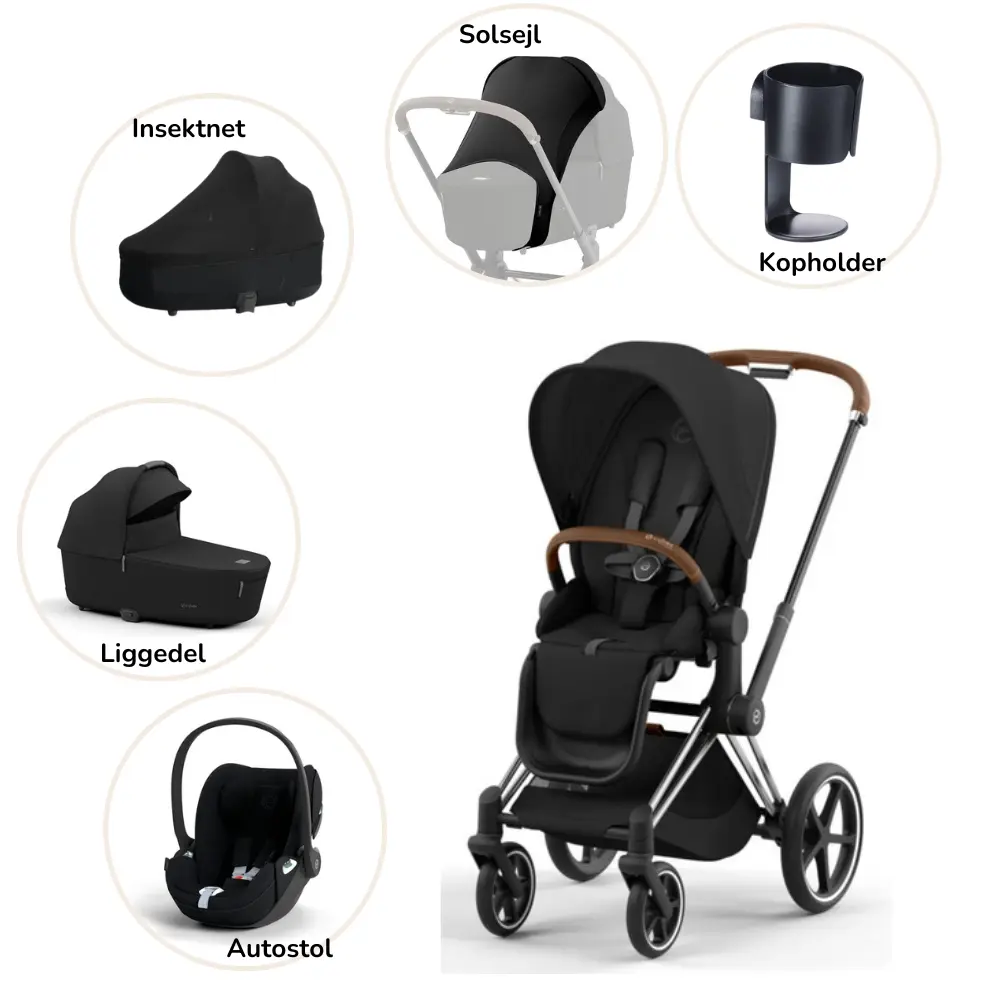 Priam pakke - sepia black/chrome brown PLUS