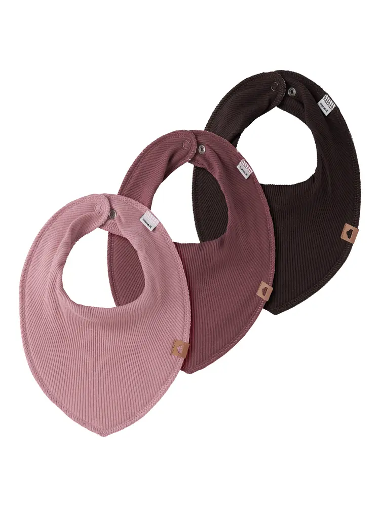 Name It Yvette Rib Bib 3-Pak - Lilas - ONE SIZE