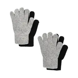 Celavi Grey/black Fingervanter Uld/nylon (2-pak) - Str. 3-6y