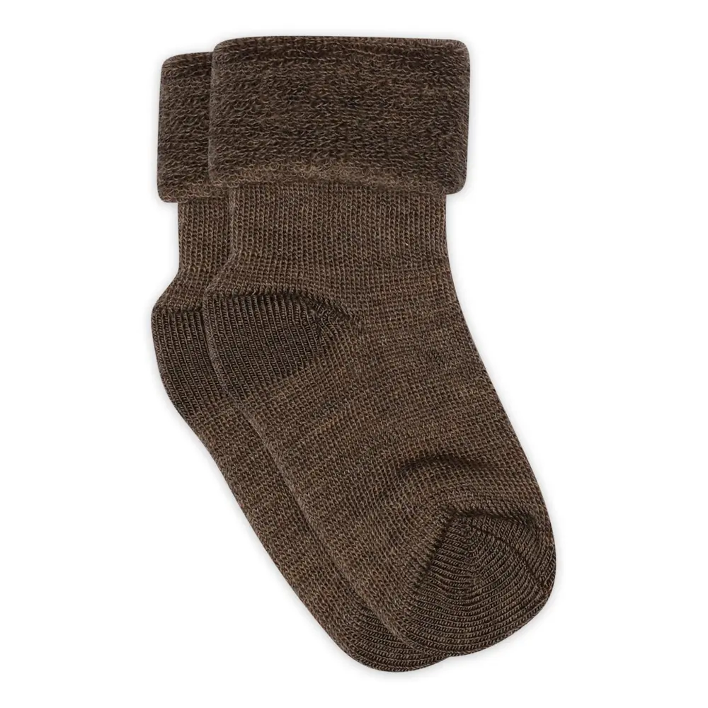 product-Uld Ankelstrømpe Terry - Brown Melange - 17/18