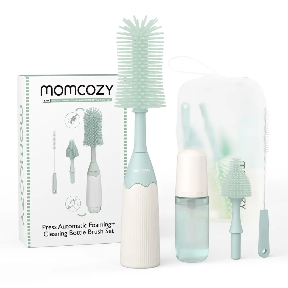 MOMCOZY LS002 PUSH-PRESS DESIGN BOTTLE BRUSH KIT GREEN